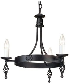 Lustră pe lanț Elstead BY3-BLACK BELFRY 3xE14/60W/230V