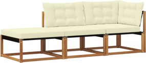 vidaXL Unități de sofa sectional de exterior cu pernă 3 Bucată natural