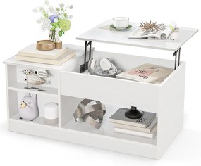 Măsuță de cafea modernă cu blat rabatabil și spațiu de depozitare