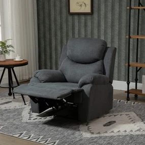 Canapea Rabatabila HOMCOM Ergonomica cu Baza Metalica, Scaun capitonat cu Cotiere, pentru Sufragerie, Dormitor, Birou, Gri Inchis | Aosom Romania