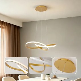 Brilagi - LED cu dimmer. Lampă suspendată pe cablu INFINITY LED/55W/230V 50x50 cm, finisaj auriu + telecomandă