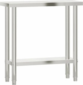 vidaXL Masă de lucru pentru bucătărie, 82,5x30x85 cm, oțel inoxidabil