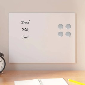 vidaXL Tablă magnetică de perete, alb, 40x30 cm, sticlă securizată