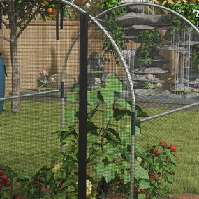 Outsunny Plasă de protecție pentru plante, protecție împotriva păsărilor, cu ușă și cadru solid din oțel, 1,2x1,5x1,5m, Negru/Argintiu | Aosom Romania