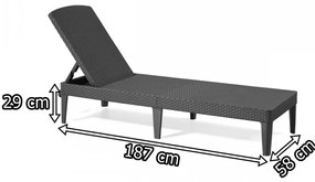 Șezlong de grădină Jaipur cu pernă grafit