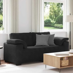 vidaXL Canapea loveseat neagră 140 cm catifea