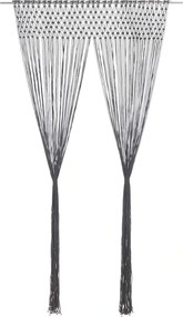 vidaXL Perdea macrame, antracit, 140 x 240 cm, bumbac