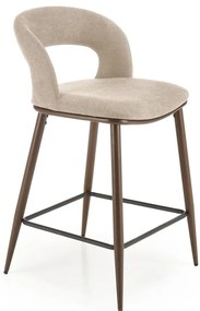 Scaun de bar tapitat H114 bej/nuc