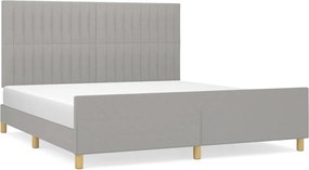 vidaXL Cadru de pat fără saltea, gri deschis, 160x200 cm, textil