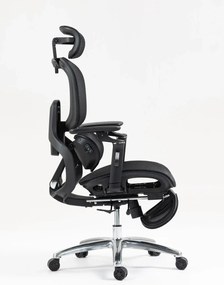 VIGOCHAIR ULTRA PRO ROLLER Scaun ergonomic, spatar reglare verticala, suport lombar cu masaj si incalzire, sezut translatie, cotiere 6D, suport picioare, Full Mesh, Negru