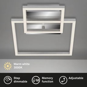 Plafonieră LED dimabilă, 12W, 230V, 3000K, crom mat