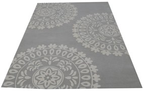 Covor Mandala Bedora, 200x300 cm, 100% lana, multicolor, finisat manual
