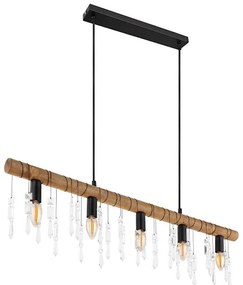 Globo 15532-5H - Lustră suspendată pe cablu KIRA 5xE14/40W/230V negru/maro