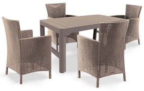 Set de mobilier de grădină Liowa 4+1 în culoarea cappuccino