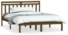 3100592 vidaXL Cadru de pat, maro miere, 140x200 cm, lemn masiv de pin