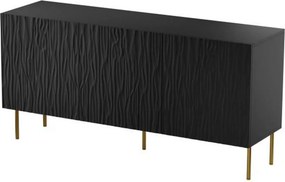 Comoda JUNGLE, negru/auriu, PAL laminat, 152x42x75 cm