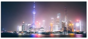 Tabloul Shangai nocturn (120x50 cm)