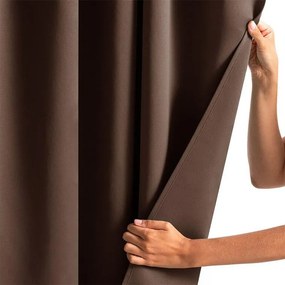 decoDoma Draperie groasă blackout RESTILO maro închis 140 x 245 cm 1 buc