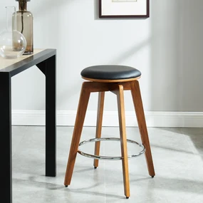 Scaun bar Hermes, negru, 58x58x77 cm