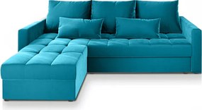 Canapea coltar extensibil ZENOVA 220 x 140 cm, reversibila – albastru