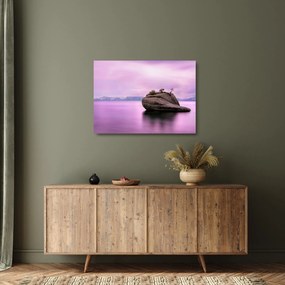 Tablou pe sticlă cu piata în mare (70x50 cm)