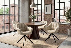 Set 2 scaune pivotante, Piele Naturala Bej PAPILLON