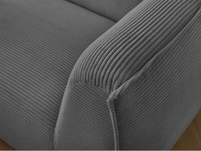 Canapea gri închis cu tapițerie din catifea reiată 242 cm Giorgia – Bobochic Paris