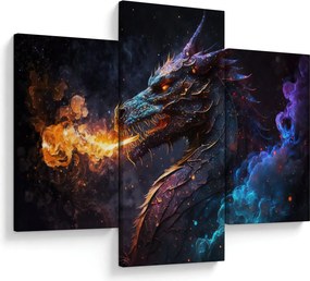 Tablou - Dragon scuipând flăcări (90x60 cm)
