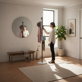 Cuier din metal ,culoare negru-alb,170x32 cm