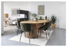 Masă de dining rotundă extensibilă cu blat cu aspect de lemn de stejar ø 120 cm Osaka – House Nordic