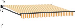 vidaXL Cort electric retractabil Galben și alb 3 x 2,5 m