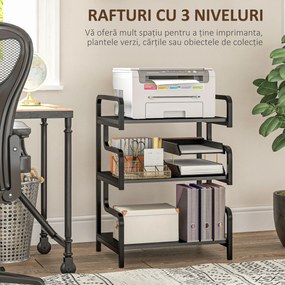 Homcom Rafturi Depozitare – 3 Niveluri, Metal Stil Industrial | Aosom Romania