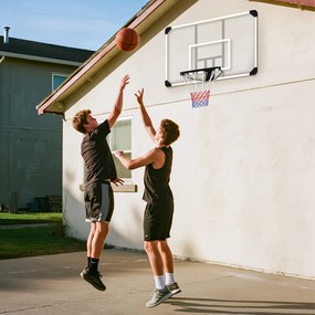 SPORTNOW Coș de baschet mural cu plasă all-season pentru interior și exterior 113x61x73cm alb | Aosom Romania