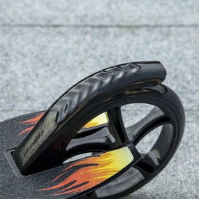 HOMCOM Trotinetă Pliabilă pentru Copii 7-14 Ani, Reglabilă pe 3 Înălțimi, Roți Mari din Plastic și Metal, 86x35x93/98/103 cm, Negru | Aosom Romania
