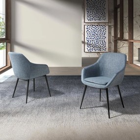 Scaun modern design italian tesatura Gri Albastrui