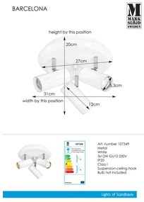 Markslöjd 107349 - Lampă spot BARCELONA 3xGU10/12W/230V