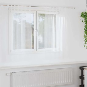 vidaXL Perdele cu perdele 2 pcs Alb 140 x 140 cm Poliester