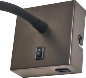 Set de 2 aplice moderne Gunmetal cu USB-C - Gosna