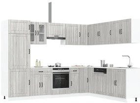 vidaXL Set de dulapuri de bucătărie 14 piese „Lucca” lemn Sonoma gri