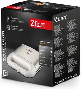Aparat pentru facut sandwich Zilan ZLN1689, Termostat automat, Indicator luminos, Protectie supraincalzire, Picioruse antiderapante, 800W