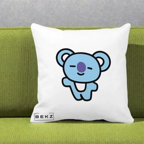 Perna Personalizata BT21 Koya Kawaii, 40x40 cm, Alba Mata, Husa Detasabila, Perna Inclusa, BEKZ®