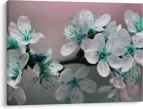 Tablou cu floare - turcoaz (70x50 cm)