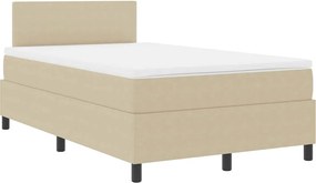 vidaXL Pat cu arcuri cu headboard Gri deschis și alb. 120 x 190 cm
