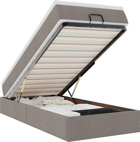 vidaXL Cadru de pat otoman cu saltea Taupe 90x190cm Material