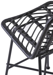 Scaun de bar din ratan negru ESPO 97
