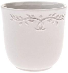 Husă ceramică pentru ghiveci Ramillete albă, 13 x12, 6 cm