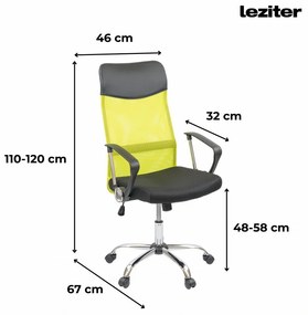 Scaun rotativ ergonomic de birou Fit, verde