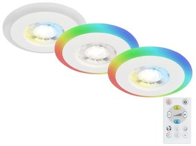 SET 3x corp de iluminat LED RGBW dimabil pentru baie LED/5W/230V IP44 Briloner + telecomandă