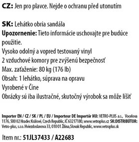 Vetro-Plus Șezlong gonflabil Pantofle, 165 x 70 cm