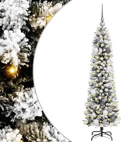 vidaXL Brad de Crăciun artificial Alb 150 cm PVC și metal și plastic